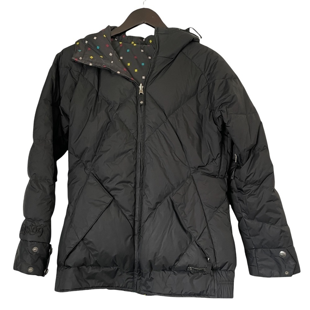 BURTON Black Reversible Goose Down Ski Snowboard Jacket Medium - Picture 1 of 8